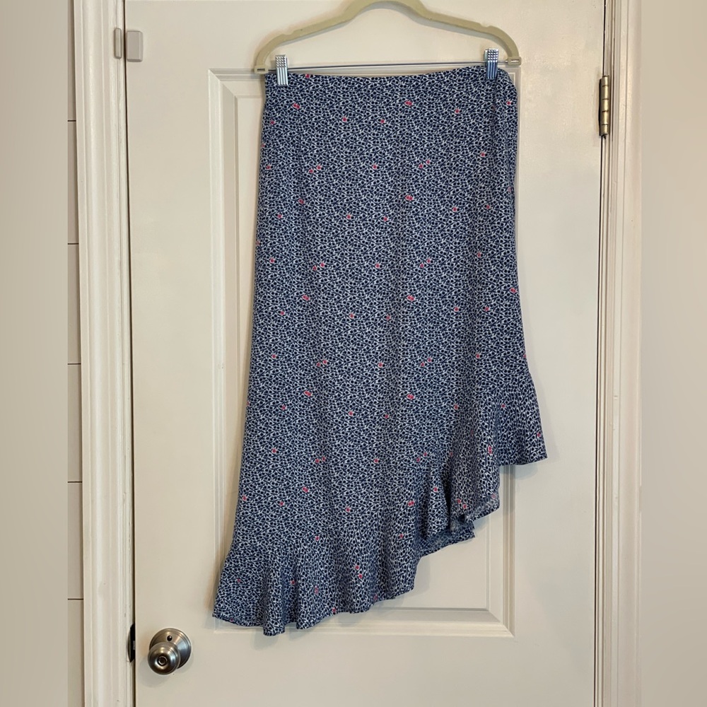 J. Crew Long side slit ruffled skirt